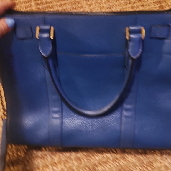 Michael Kors Blue Satchel Structured Design with Top Handles - Picture 3 of 8